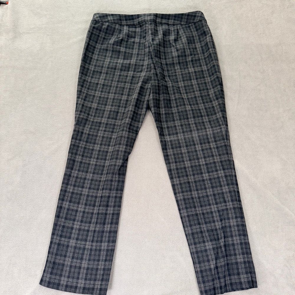Talbots Women's Signature Navy & Gray Plaid- Talbots Wool Blend Dress Pants- 14